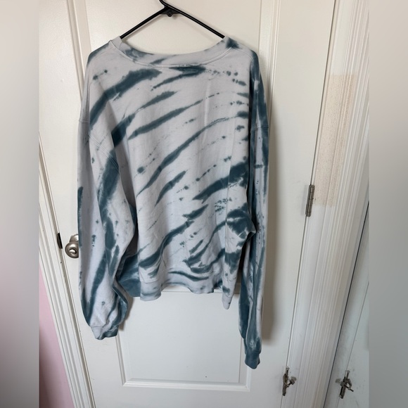 Good American Tops - Good American Tie Dye Boyfriend Crewneck Sweatshirt Blue White Size 6 (3XL)